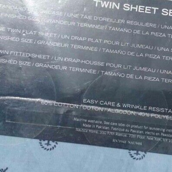 Nautica Twin Sheet Set Anchor Circle - Picture 3 of 3